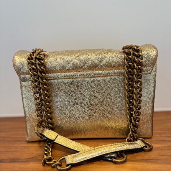 Kurt Geiger The Brixton leather metallic gold shoulder bag - Picture 11 of 14